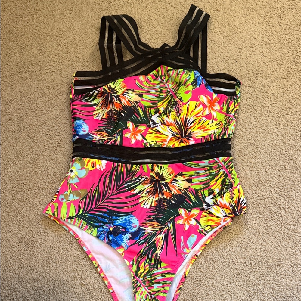 SHEIN Vibrant Floral One Piece Swimsuit